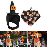 Maxbell Halloween Pet Costume Hat and Bandana Set Cute Fancy Dress up for Dog Cats Black S
