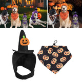Maxbell Halloween Pet Costume Hat and Bandana Set Cute Fancy Dress up for Dog Cats Black S