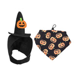 Maxbell Halloween Pet Costume Hat and Bandana Set Cute Fancy Dress up for Dog Cats Black L
