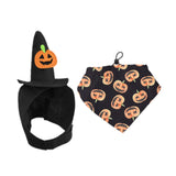 Maxbell Halloween Pet Costume Hat and Bandana Set Cute Fancy Dress up for Dog Cats Black L