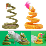 Maxbell Cat Spiral Snake Toy Abilities Play Springs Interactive Toy for Kitten Green Yellow