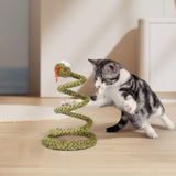 Maxbell Cat Spiral Snake Toy Abilities Play Springs Interactive Toy for Kitten Green Yellow