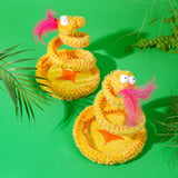 Maxbell Cat Spiral Snake Toy Abilities Play Springs Interactive Toy for Kitten Yellow