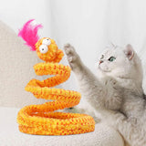 Maxbell Cat Spiral Snake Toy Abilities Play Springs Interactive Toy for Kitten Yellow