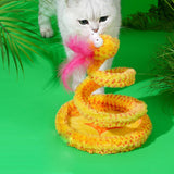 Maxbell Cat Spiral Snake Toy Abilities Play Springs Interactive Toy for Kitten Yellow