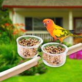 Maxbell Bird Feeding Cups with Clip Food Water Bowls for Cockatiels Macaws Lovebirds