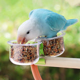 Maxbell Bird Feeding Cups with Clip Food Water Bowls for Cockatiels Macaws Lovebirds