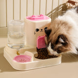 Maxbell Automatic Pet Feeder Multifunction Pet Feeding Bowl for Cat Small Dogs Bunny Pink