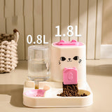 Maxbell Automatic Pet Feeder Multifunction Pet Feeding Bowl for Cat Small Dogs Bunny Pink
