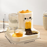 Maxbell Automatic Pet Feeder Multifunction Pet Feeding Bowl for Cat Small Dogs Bunny Yellow