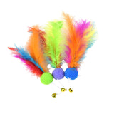 Maxbell 3x Cat Artificial Feather Toys Portable Cute Gift Replaceable Feathers