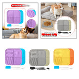 Maxbell 2Pcs Dog Slow Feeder Pad Food Dispenser Pad for Bathing Small and Large Dogs violet and blue