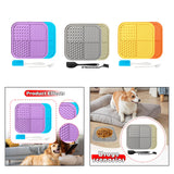 Maxbell 2Pcs Dog Slow Feeder Pad Food Dispenser Pad for Bathing Small and Large Dogs violet and blue