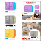 Maxbell 2Pcs Dog Slow Feeder Pad Food Dispenser Pad for Bathing Small and Large Dogs violet and blue
