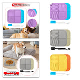 Maxbell 2Pcs Dog Slow Feeder Pad Food Dispenser Pad for Bathing Small and Large Dogs violet and blue