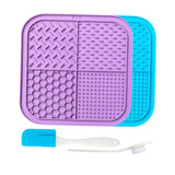Maxbell 2Pcs Dog Slow Feeder Pad Food Dispenser Pad for Bathing Small and Large Dogs violet and blue