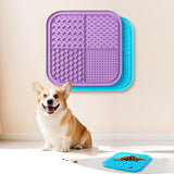 Maxbell 2Pcs Dog Slow Feeder Pad Food Dispenser Pad for Bathing Small and Large Dogs violet and blue