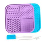 Maxbell 2Pcs Dog Slow Feeder Pad Food Dispenser Pad for Bathing Small and Large Dogs violet and blue