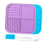Maxbell 2Pcs Dog Slow Feeder Pad Food Dispenser Pad for Bathing Small and Large Dogs violet and blue