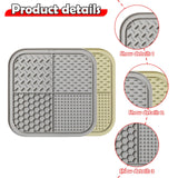 Maxbell 2Pcs Dog Slow Feeder Pad Food Dispenser Pad for Bathing Small and Large Dogs gray and Khaki
