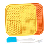 Maxbell 2Pcs Dog Slow Feeder Pad Food Dispenser Pad for Bathing Small and Large Dogs Orange and yellow