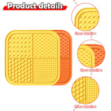 Maxbell 2Pcs Dog Slow Feeder Pad Food Dispenser Pad for Bathing Small and Large Dogs Orange and yellow