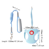 Maxbell Dog Harness with Leash Set Practical Sturdy Pet Training Adjustable Blue