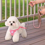 Maxbell Dog Harness with Leash Set Practical Sturdy Pet Training Adjustable Pink