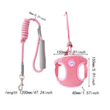 Maxbell Dog Harness with Leash Set Practical Sturdy Pet Training Adjustable Pink