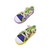 Maxbell Dog Chew Toy Exercise Playing Canvas Shoe Shape Tough Indestructible Tug Toy Purple