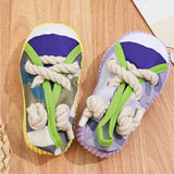 Maxbell Dog Chew Toy Exercise Playing Canvas Shoe Shape Tough Indestructible Tug Toy Purple