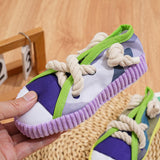 Maxbell Dog Chew Toy Exercise Playing Canvas Shoe Shape Tough Indestructible Tug Toy Purple