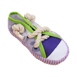 Maxbell Dog Chew Toy Exercise Playing Canvas Shoe Shape Tough Indestructible Tug Toy Purple