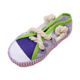 Maxbell Dog Chew Toy Exercise Playing Canvas Shoe Shape Tough Indestructible Tug Toy Purple