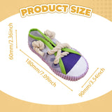 Maxbell Dog Chew Toy Exercise Playing Canvas Shoe Shape Tough Indestructible Tug Toy Purple