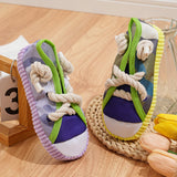 Maxbell Dog Chew Toy Exercise Playing Canvas Shoe Shape Tough Indestructible Tug Toy Yellow