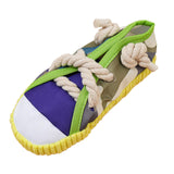 Maxbell Dog Chew Toy Exercise Playing Canvas Shoe Shape Tough Indestructible Tug Toy Yellow