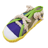 Maxbell Dog Chew Toy Exercise Playing Canvas Shoe Shape Tough Indestructible Tug Toy Yellow