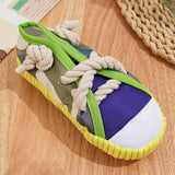 Maxbell Dog Chew Toy Exercise Playing Canvas Shoe Shape Tough Indestructible Tug Toy Yellow