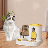 Maxbell Automatic Pet Feeder and Waterer for Indoor Cats and Small Dogs Puppy Kitten Yellow