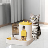 Maxbell Automatic Pet Feeder and Waterer for Indoor Cats and Small Dogs Puppy Kitten Yellow