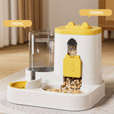 Maxbell Automatic Pet Feeder and Waterer for Indoor Cats and Small Dogs Puppy Kitten Yellow