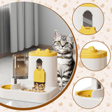 Maxbell Automatic Pet Feeder and Waterer for Indoor Cats and Small Dogs Puppy Kitten Yellow