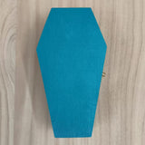 Maxbell Halloween Coffin Decorations Gothic Mini Hinged Casket for Halloween Parties Blue