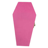 Maxbell Halloween Coffin Decorations Gothic Mini Hinged Casket for Halloween Parties Pink