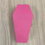 Maxbell Halloween Coffin Decorations Gothic Mini Hinged Casket for Halloween Parties Pink