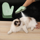 Maxbell Pet Grooming Glove with Spray Comb Efficient Right Hand Detangling Pin Brush Green