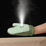 Maxbell Pet Grooming Glove with Spray Comb Efficient Right Hand Detangling Pin Brush Green