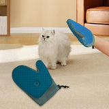 Maxbell Pet Grooming Glove with Spray Comb Efficient Right Hand Detangling Pin Brush Blue
