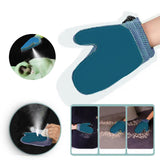 Maxbell Pet Grooming Glove with Spray Comb Efficient Right Hand Detangling Pin Brush Blue